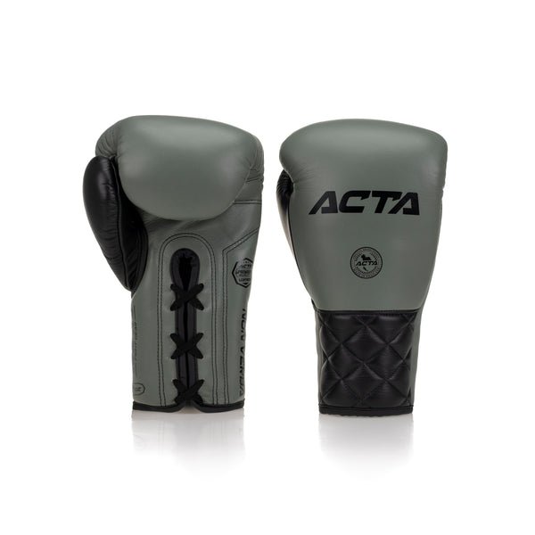 Acta Striker Lace Up Leather Boxing Gloves - Army Green - FightstorePro