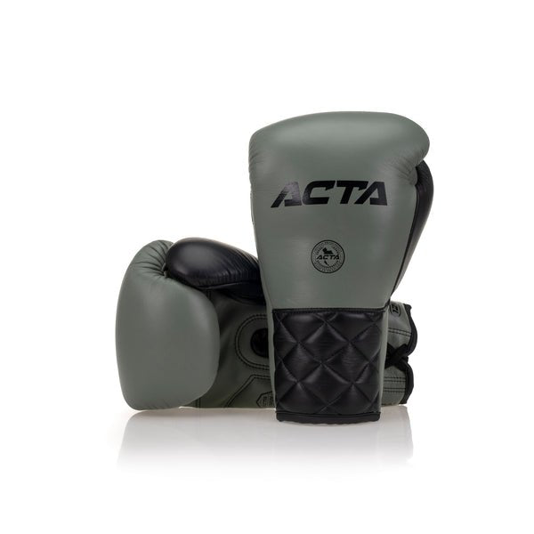 Acta Striker Lace Up Leather Boxing Gloves - Army Green - FightstorePro