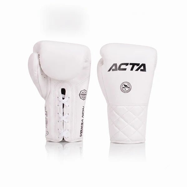 Acta Striker Lace Up Leather Boxing Gloves - Black Collection - FightstorePro