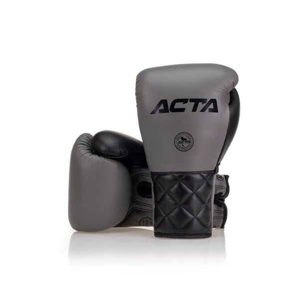 Acta Striker Lace Up Leather Boxing Gloves - Black Collection - FightstorePro