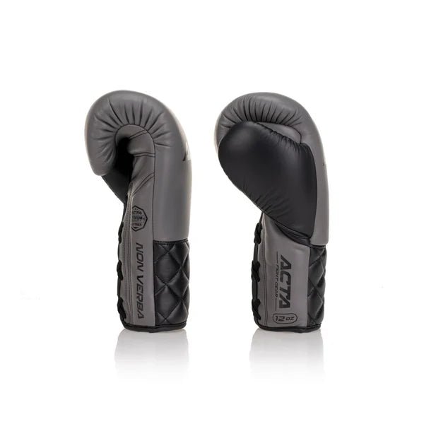 Acta Striker Lace Up Leather Boxing Gloves - Black Collection - FightstorePro