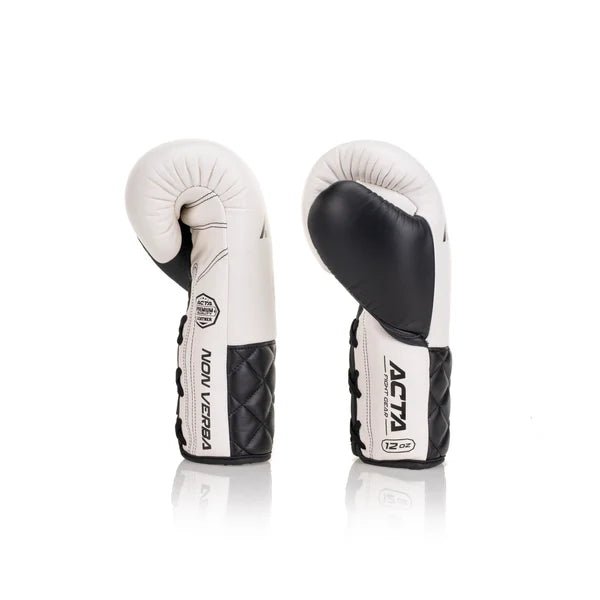 Acta Striker Lace Up Leather Boxing Gloves - Black Collection - FightstorePro