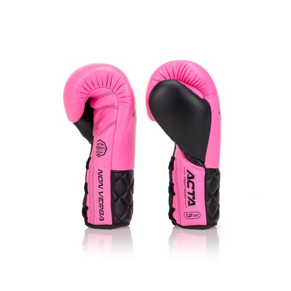 Acta Striker Lace Up Leather Boxing Gloves - Pink - FightstorePro