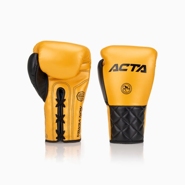 Acta Striker Lace Up Leather Boxing Gloves - Solar Collection - FightstorePro