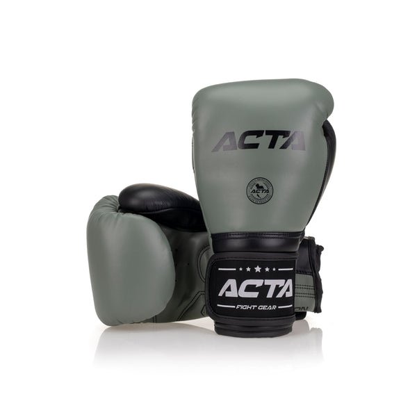Acta Striker Velcro Leather Boxing Gloves - Army Green - FightstorePro