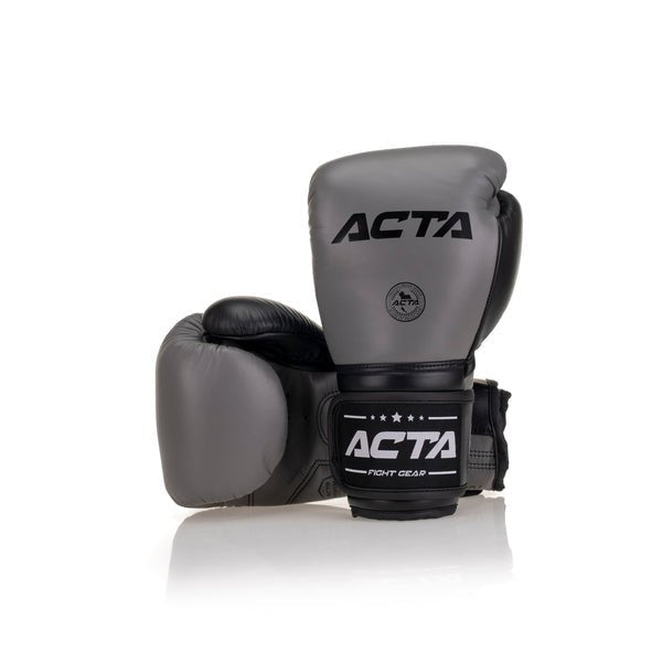 Acta Striker Velcro Leather Boxing Gloves - Black Collection - FightstorePro
