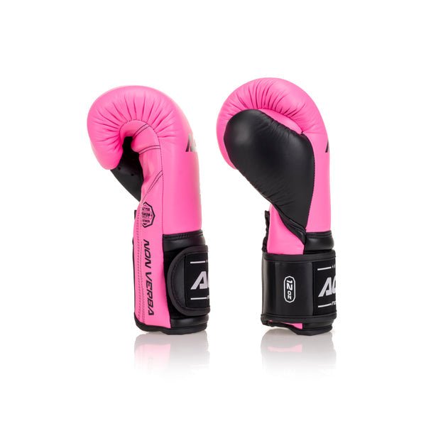Acta Striker Velcro Leather Boxing Gloves - Pink - FightstorePro
