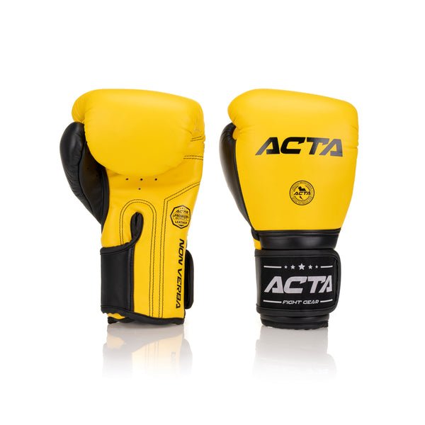 Acta Striker Velcro Leather Boxing Gloves - Solar Collection - FightstorePro