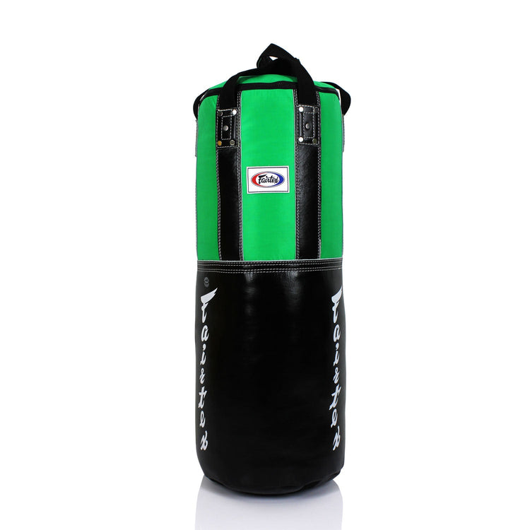 HB3 Fairtex extra large leather heavy black/green bag - FightstorePro