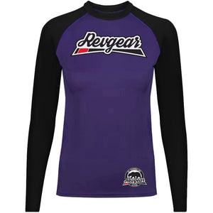 Long Sleeve Women's BJJ Rashguard - Black/Purple - FightstorePro