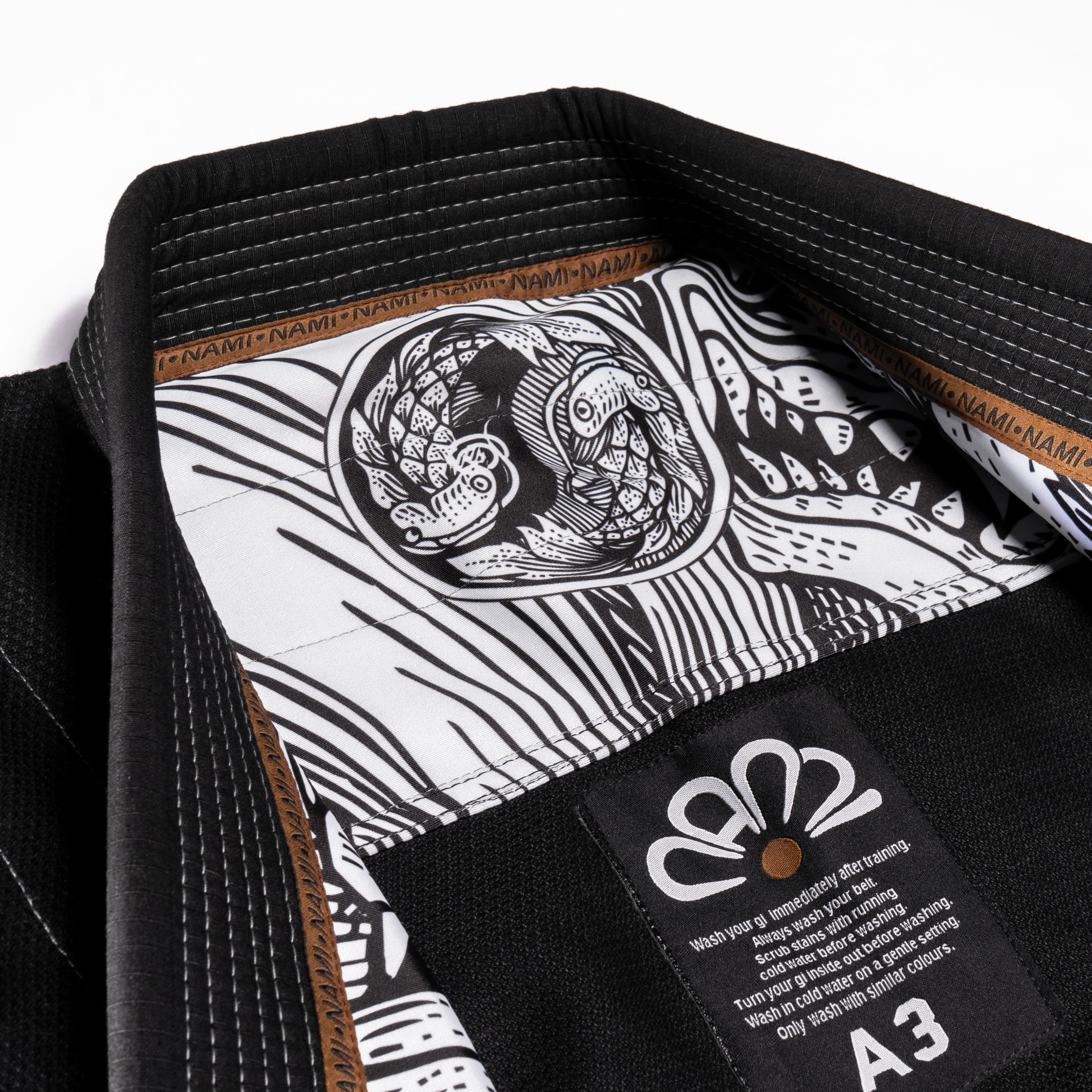 NAMI “Sōmen” Premium BJJ Gi - Black - FightstorePro