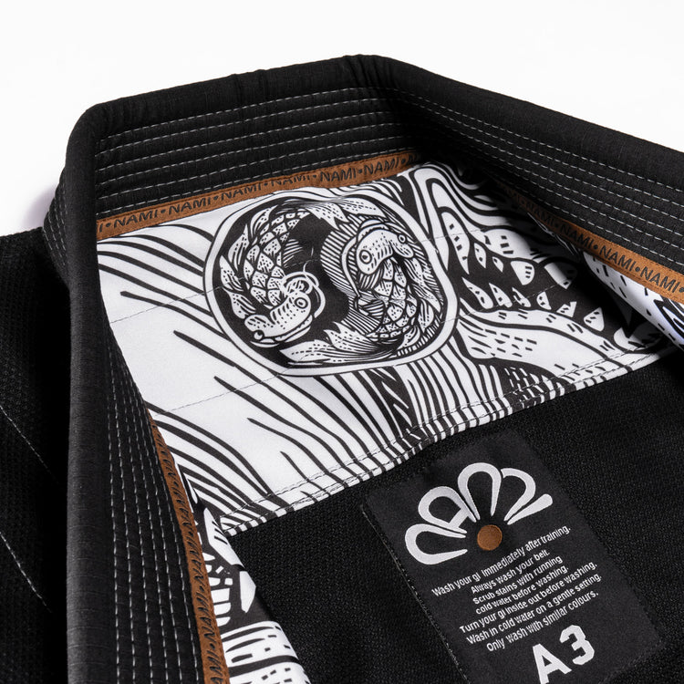 NAMI “Sōmen” Premium BJJ Gi - Black - FightstorePro