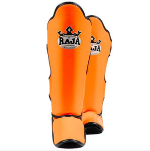 Raja Boxing Lightweight Shin Guards Orange - FightstorePro