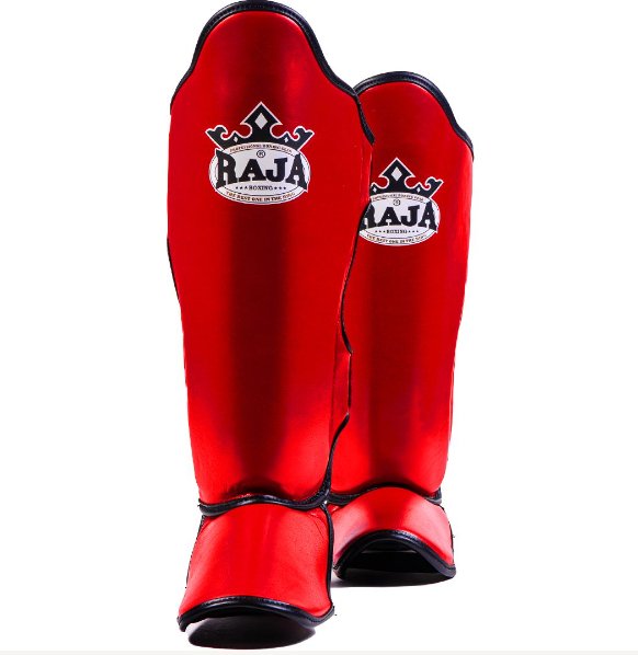 Raja Boxing Lightweight Shin Guards Red - FightstorePro