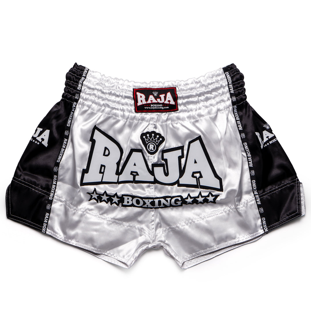 Raja Muay Thai Shorts - Black/White - FightstorePro