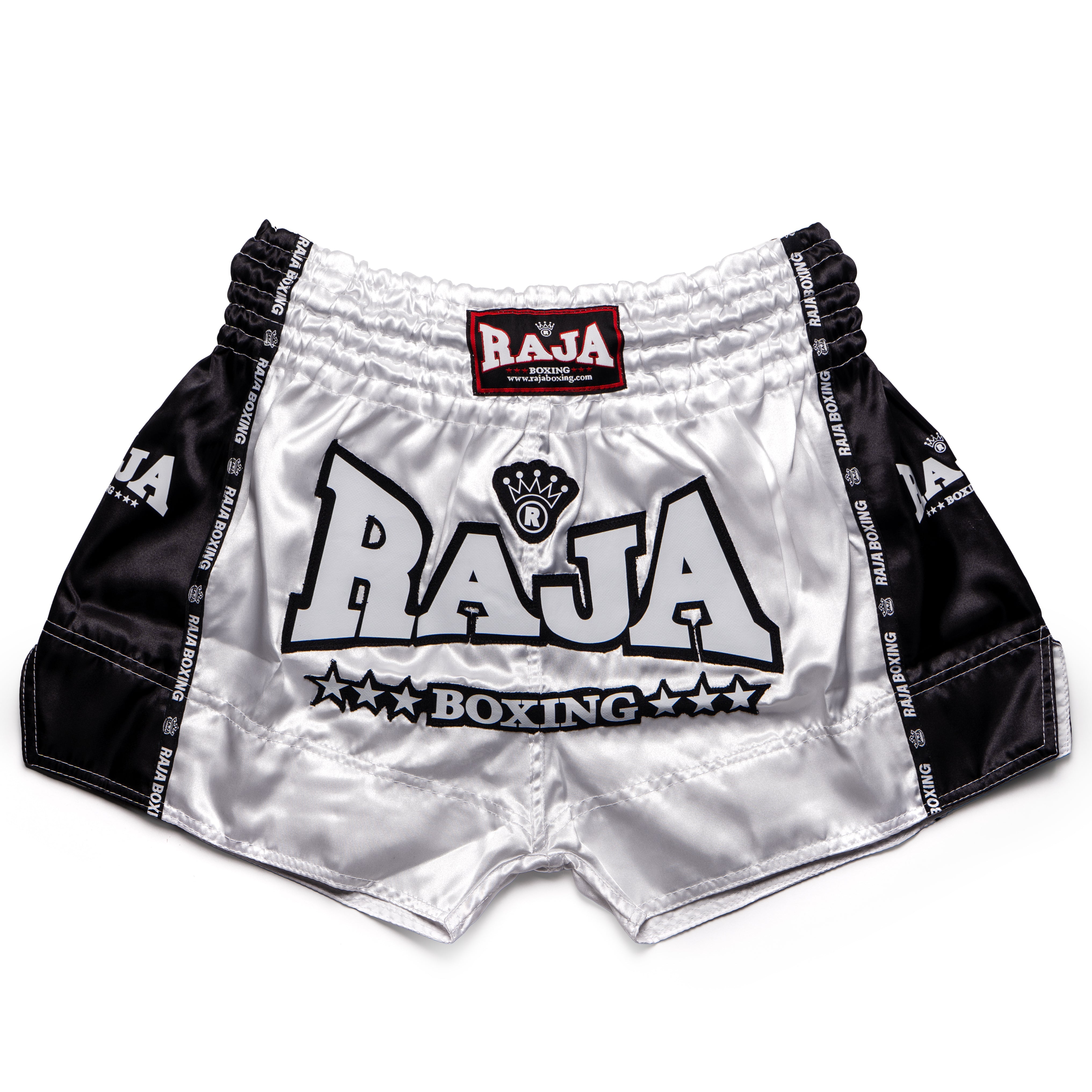 Raja Muay Thai Shorts - Black/White - FightstorePro