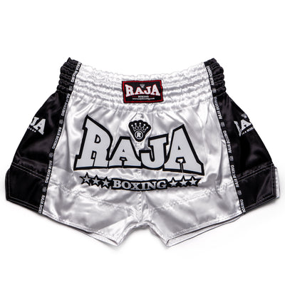 Raja Muay Thai Shorts - Black/White - FightstorePro