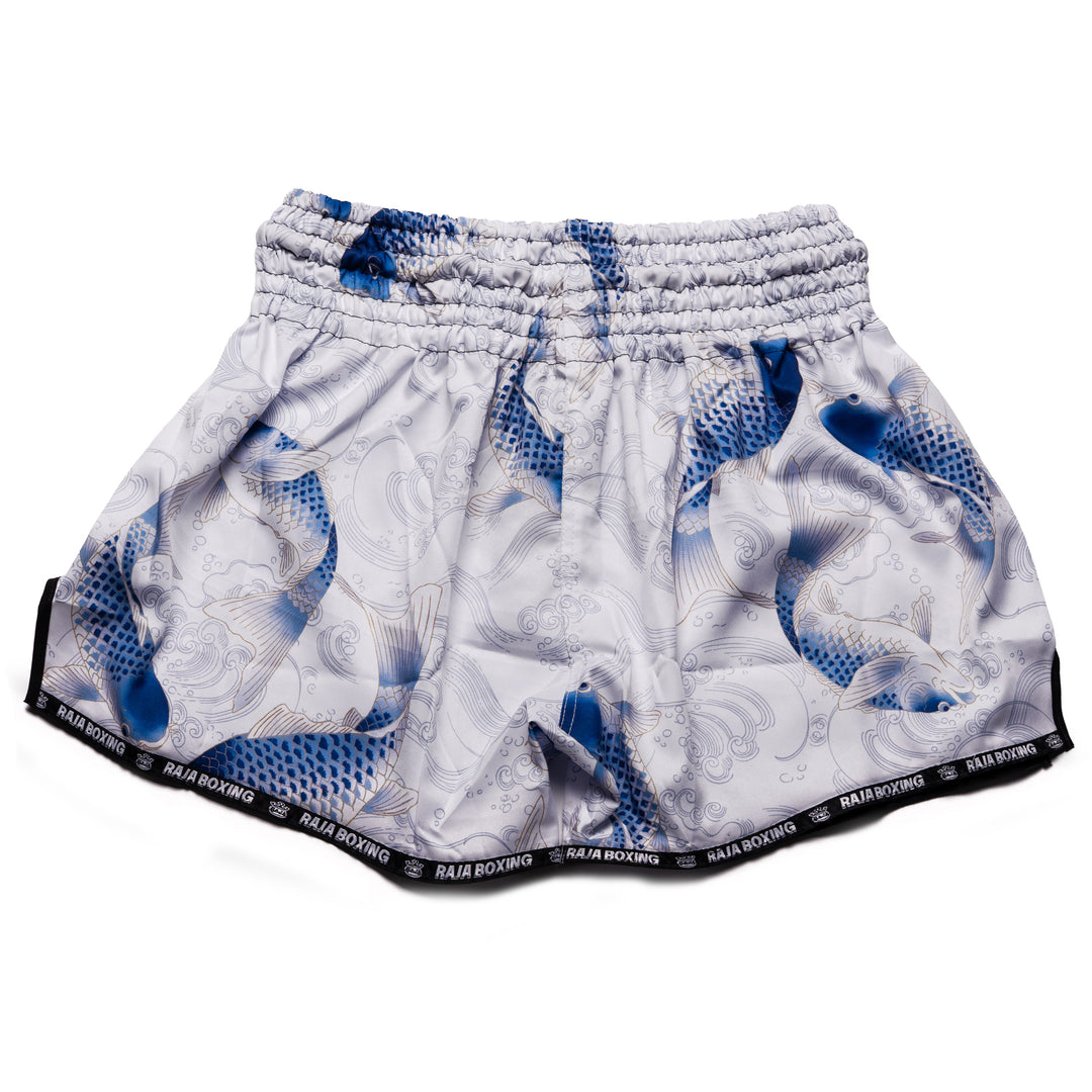 Raja Muay Thai Shorts - Koi Carp Blue - FightstorePro