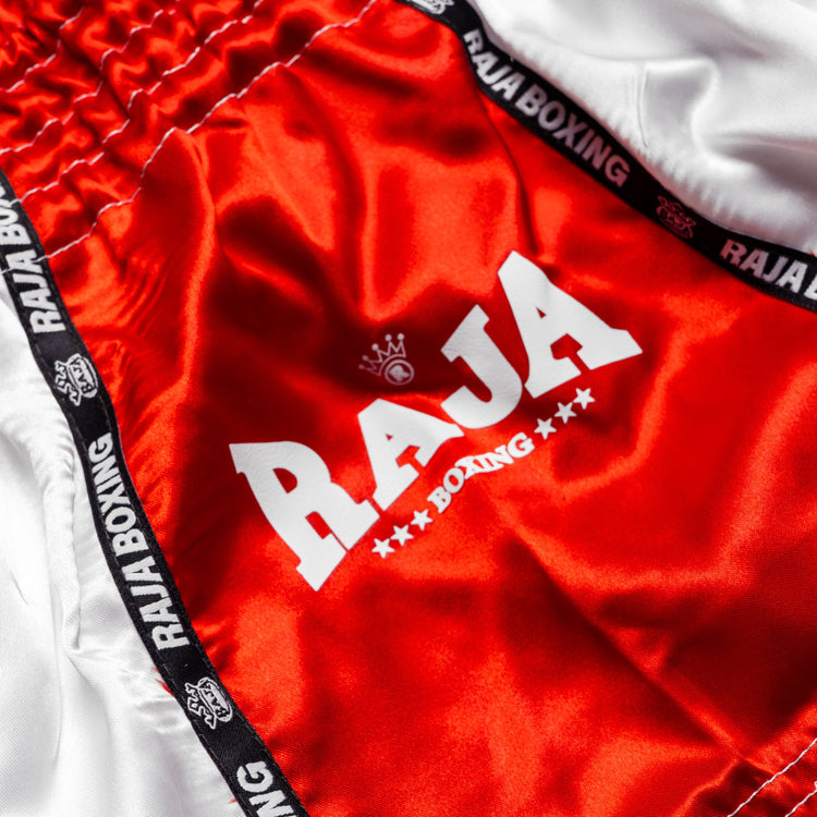 Raja Muay Thai Shorts - Red/White - FightstorePro