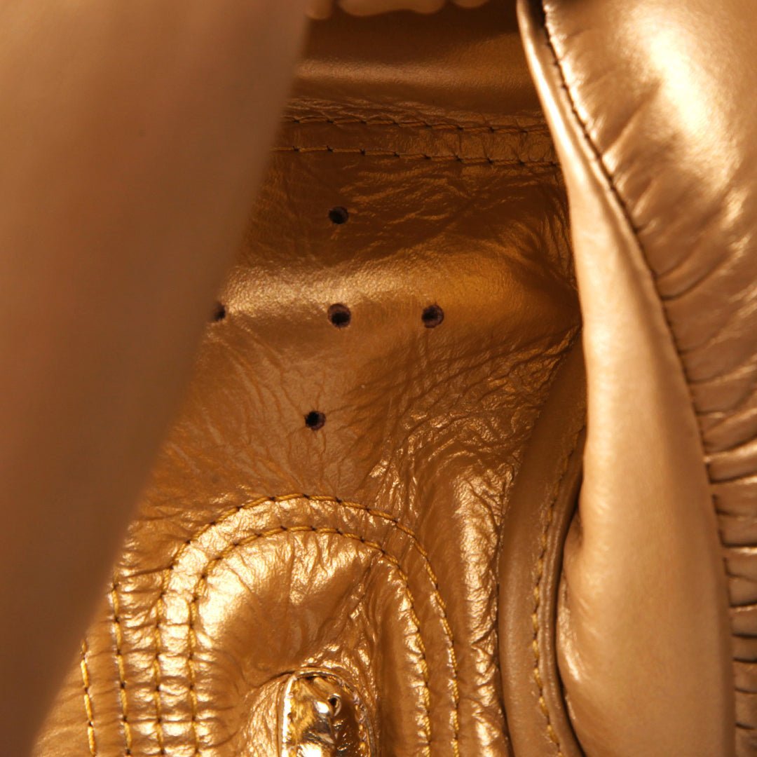 Raja Standard Gold Leather Boxing Gloves - FightstorePro