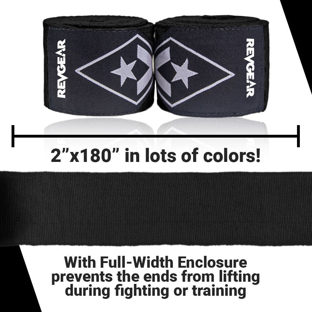 REVGEAR - Boxing Hand Wraps - 4.5 metre - Suitable for all Striking Combat Sports - Colours Collection - FightstorePro