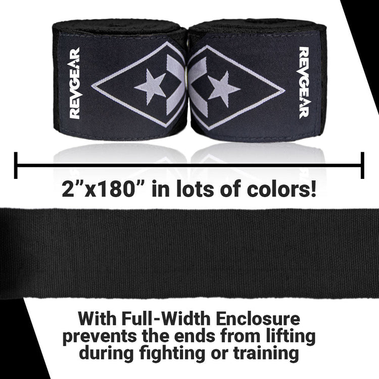 REVGEAR - Boxing Hand Wraps - 4.5 metre - Suitable for all Striking Combat Sports - Colours Collection - FightstorePro