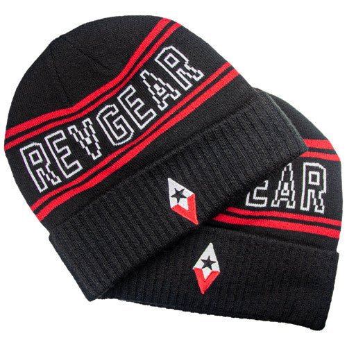 REVGEAR - CUFFED BEANIE W/ DIAMOND EMBROIDERY INSIGNIA - Blk/rd - FightstorePro