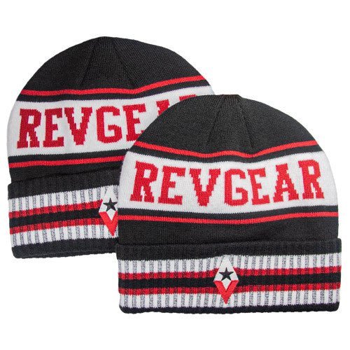 REVGEAR - CUFFED BEANIE W/ DIAMOND EMBROIDERY INSIGNIA - Blk/rd/wht - FightstorePro