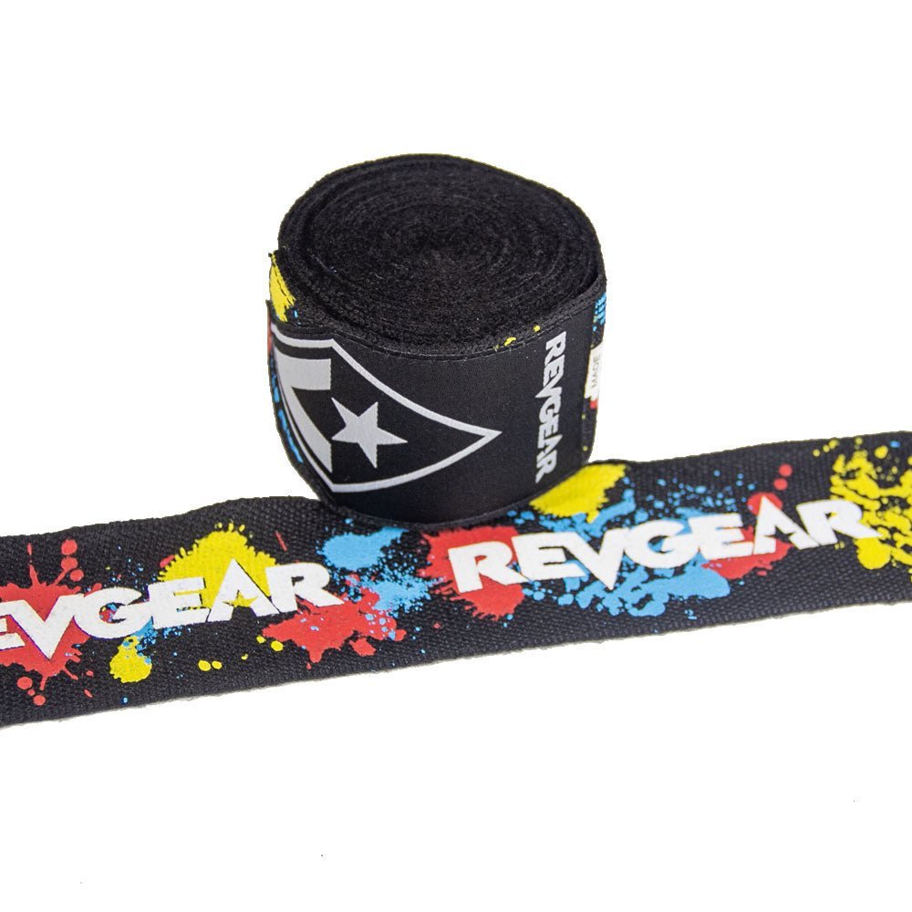 REVGEAR - PRO SERIES ELASTIC HAND WRAPS | SPLATTER | 2 IN X 180 IN - Colours Collection - FightstorePro