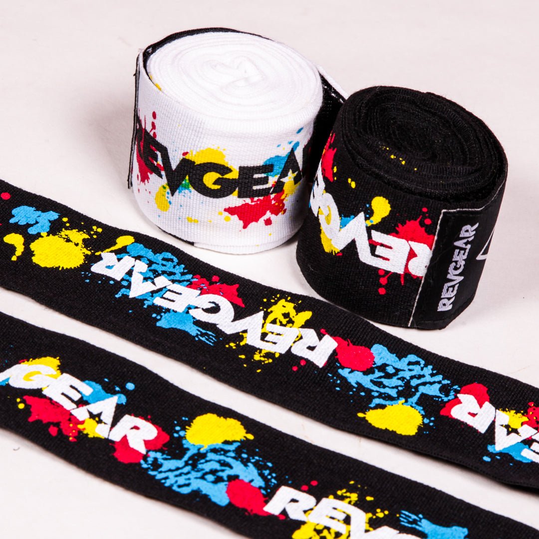 REVGEAR - PRO SERIES ELASTIC HAND WRAPS | SPLATTER | 2 IN X 180 IN - Colours Collection - FightstorePro