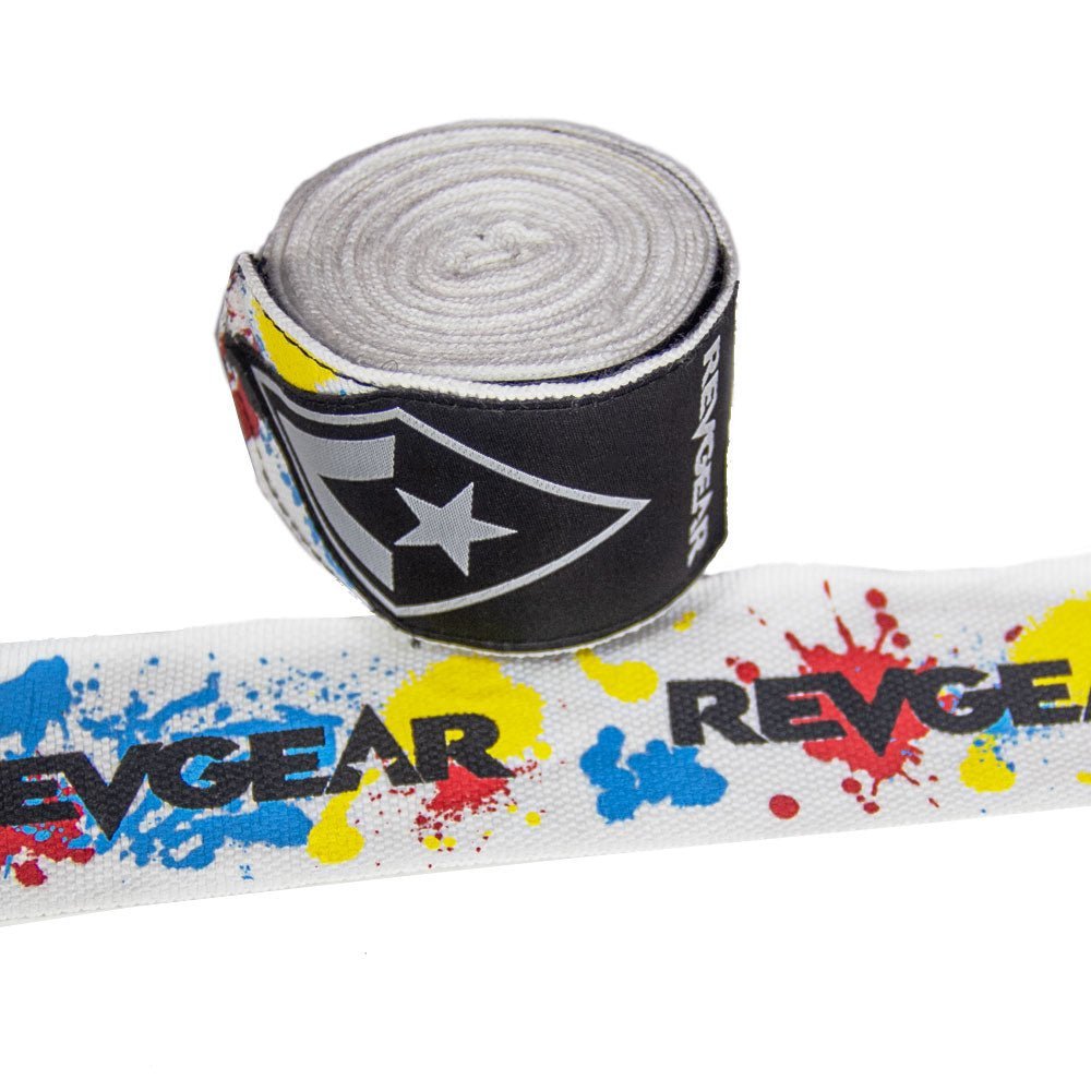REVGEAR - PRO SERIES ELASTIC HAND WRAPS | SPLATTER | 2 IN X 180 IN - Colours Collection - FightstorePro