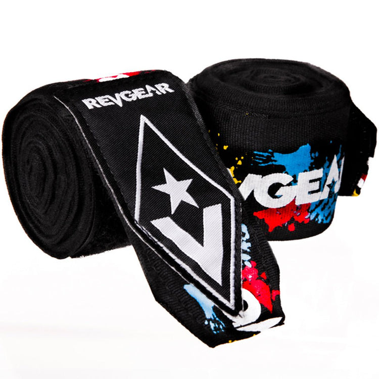 REVGEAR - PRO SERIES ELASTIC HAND WRAPS | SPLATTER | 2 IN X 180 IN - Colours Collection - FightstorePro