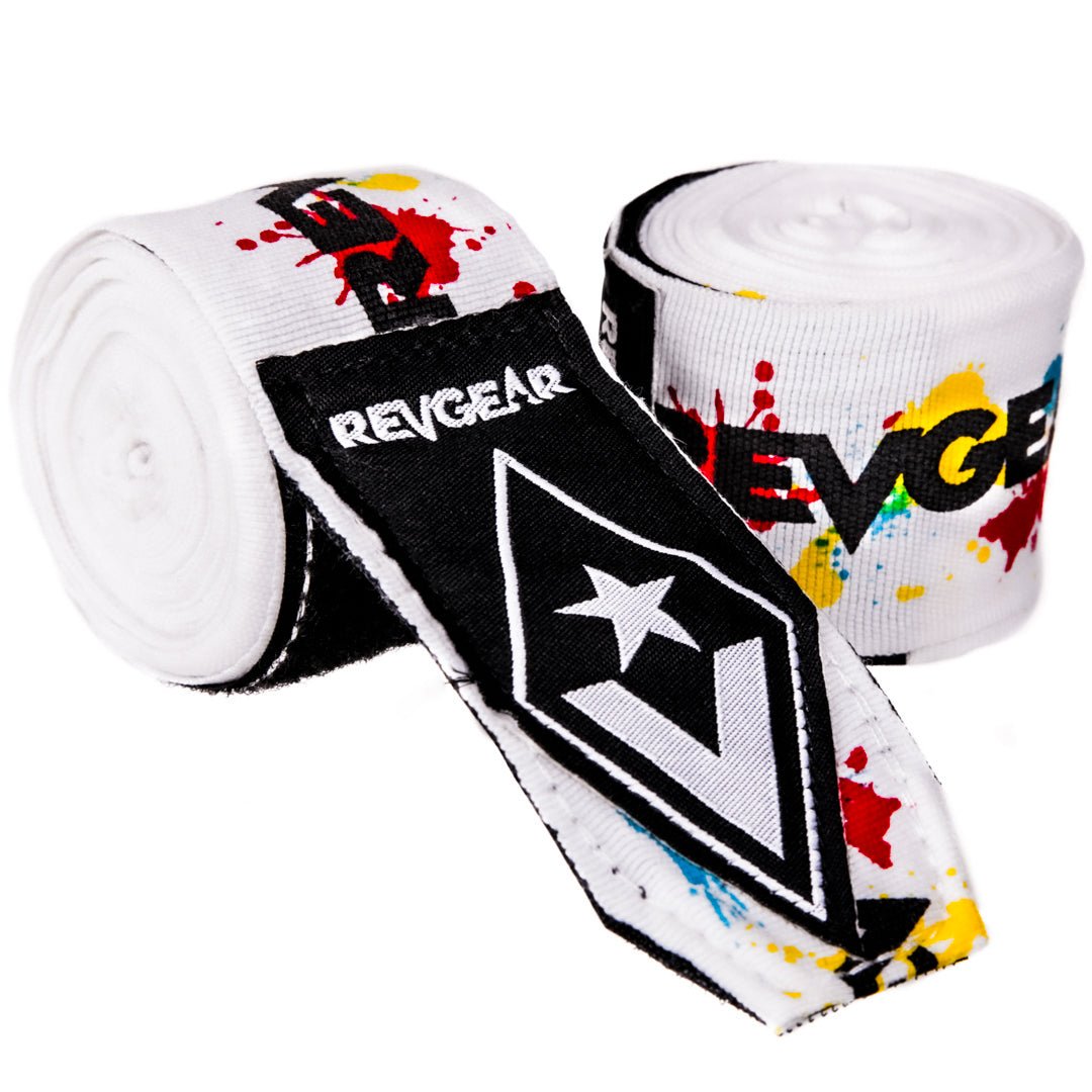 REVGEAR - PRO SERIES ELASTIC HAND WRAPS | SPLATTER | 2 IN X 180 IN - Colours Collection - FightstorePro