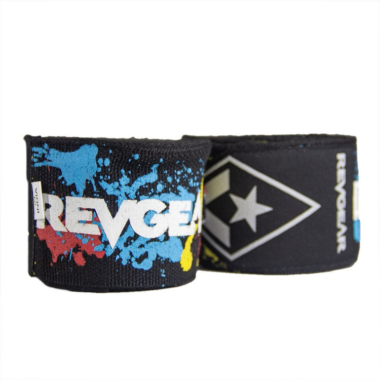 REVGEAR - PRO SERIES ELASTIC HAND WRAPS | SPLATTER | 2 IN X 180 IN - Colours Collection - FightstorePro