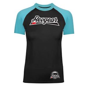 Short Sleeve Women's MMA Rashguard Blue/Black - FightstorePro