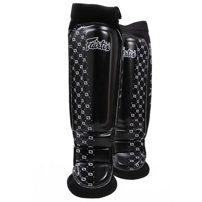 SP6 Fairtex Black MMA Style Shin Pads - FightstorePro