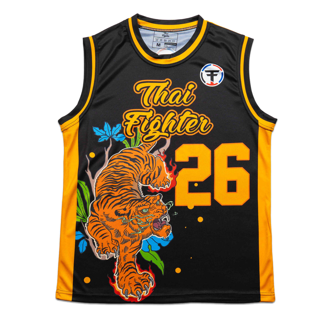 Thai Fighter Athletic Vest - Orange Tiger - FightstorePro