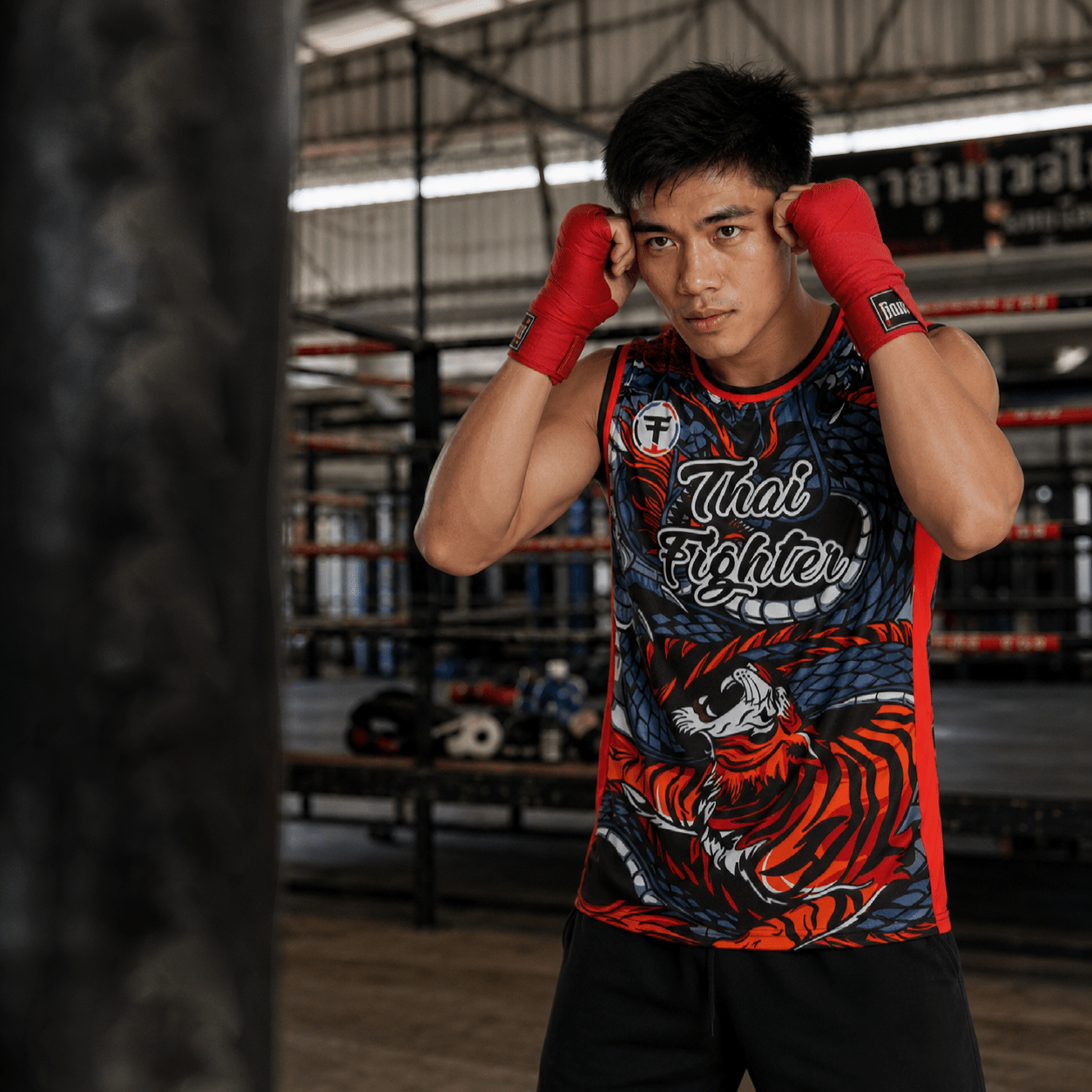 Thai Fighter Athletic Vest - Tiger V Dragon - FightstorePro