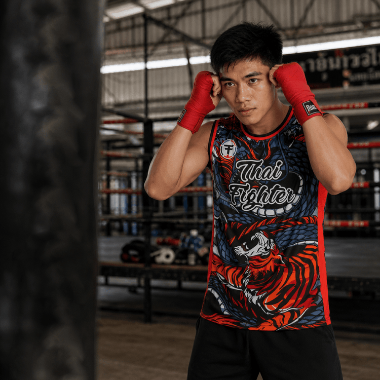 Thai Fighter Athletic Vest - Tiger V Dragon - FightstorePro
