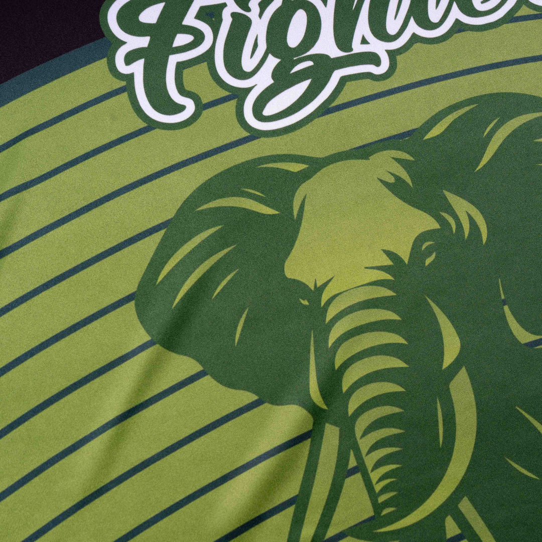 Thai Fighter Green Elephant Athletic Tee - FightstorePro