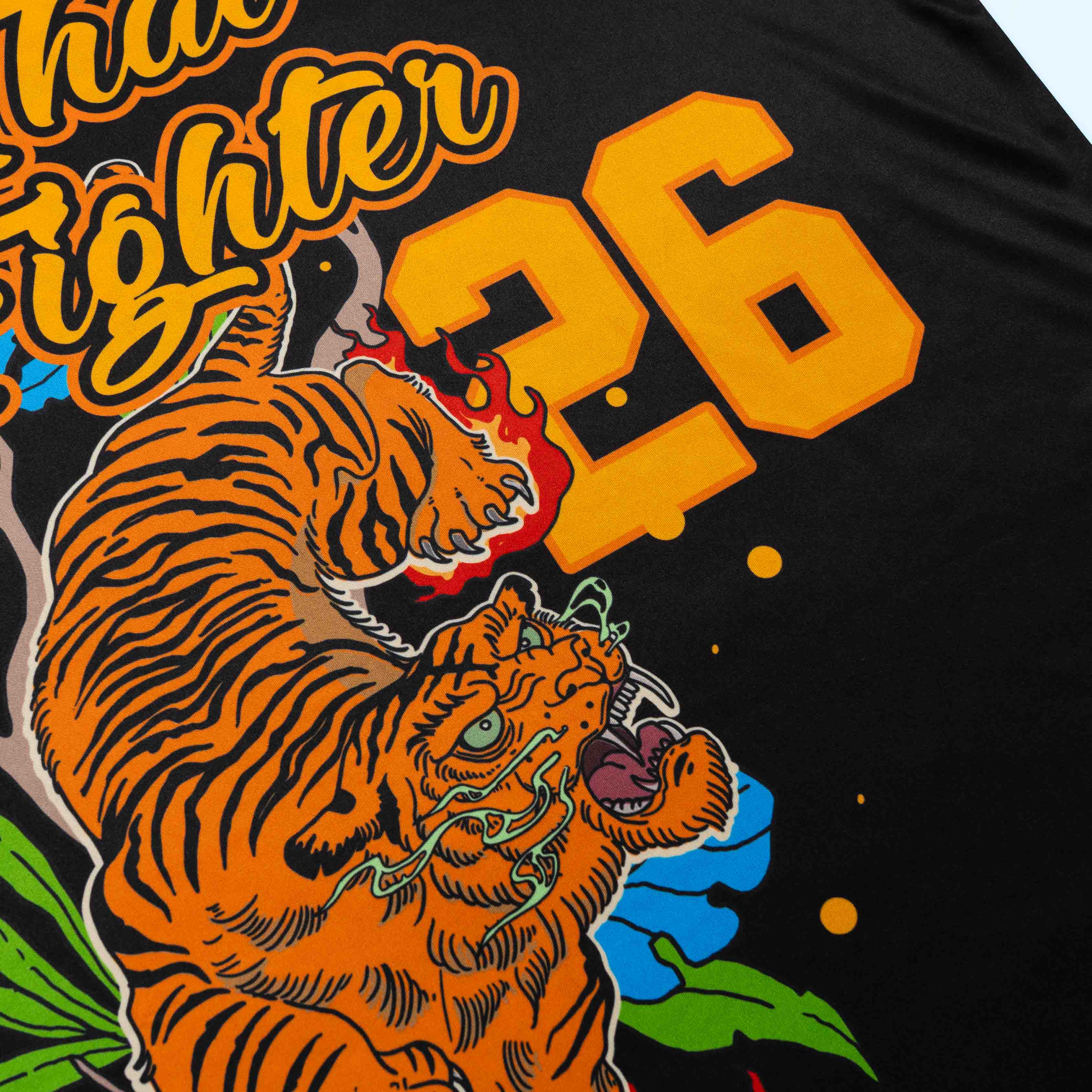 Thai Fighter Orange Tiger Athletic Tee - FightstorePro