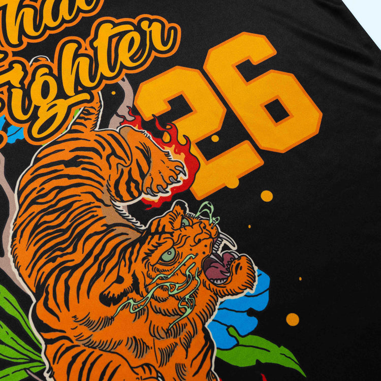 Thai Fighter Orange Tiger Athletic Tee - FightstorePro