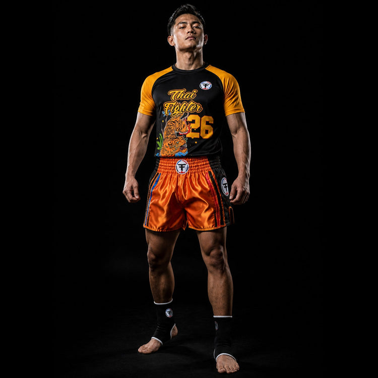 Thai Fighter Orange Tiger Athletic Tee - FightstorePro