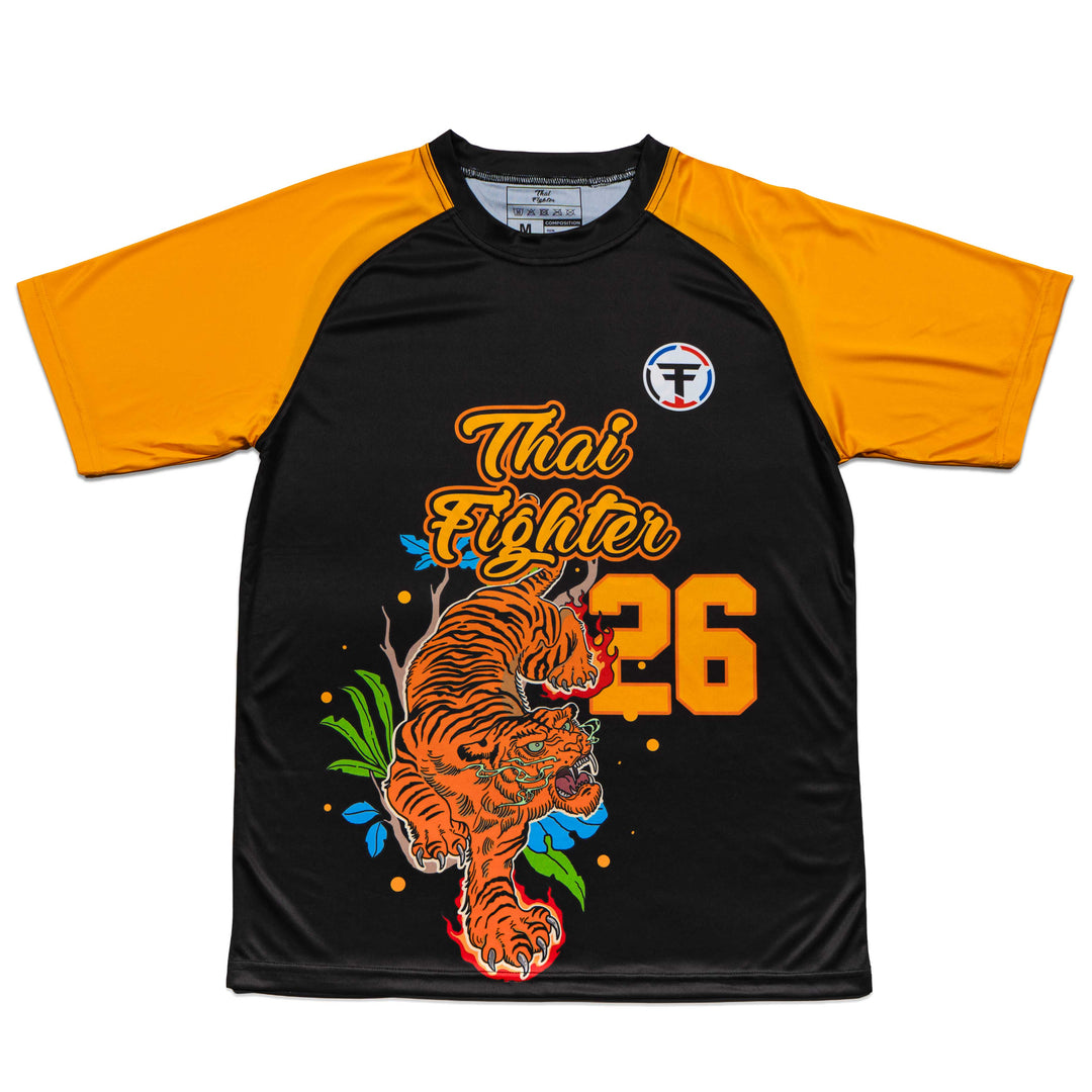 Thai Fighter Orange Tiger Athletic Tee - FightstorePro