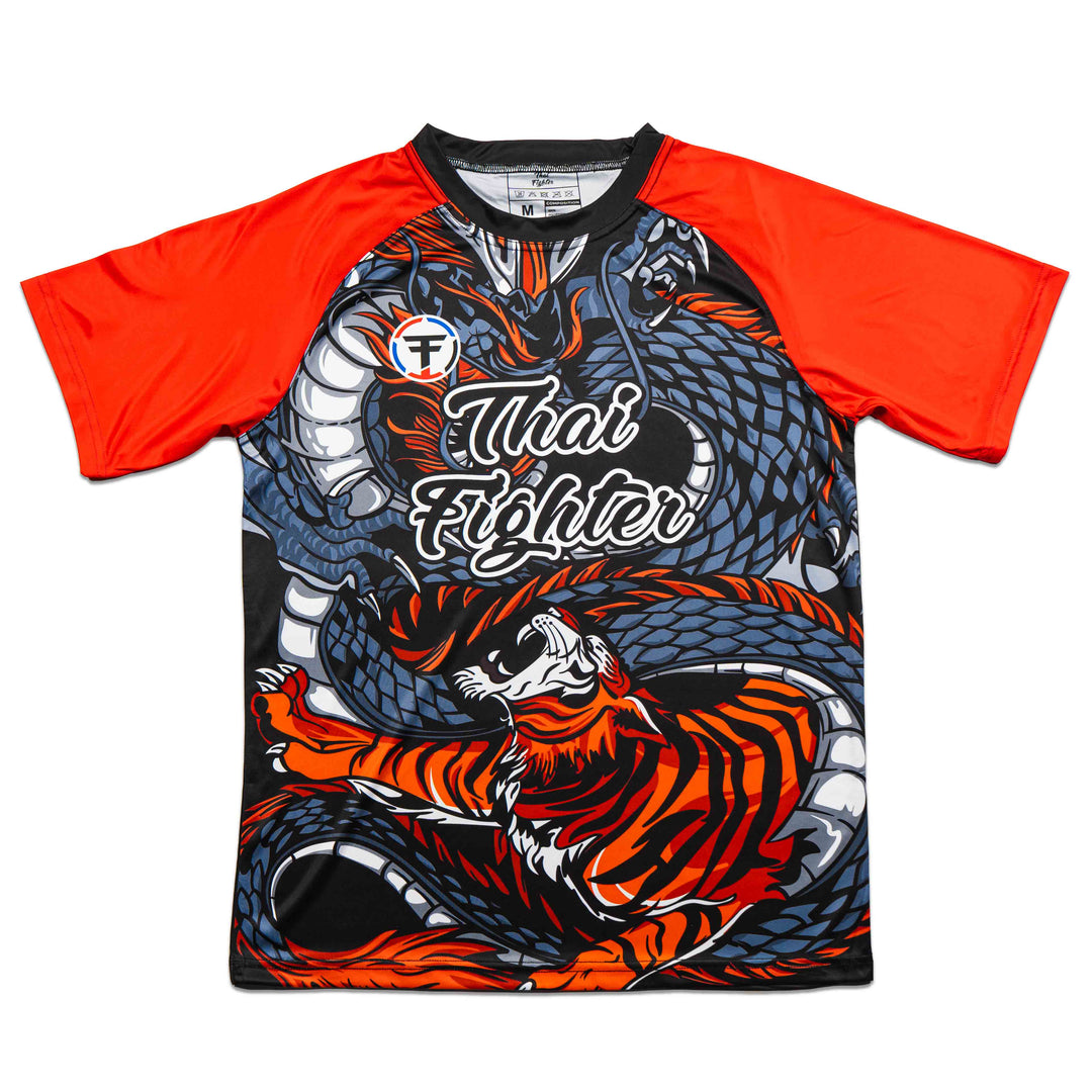 Thai Fighter Tiger V Dragon Athletic Tee - FightstorePro