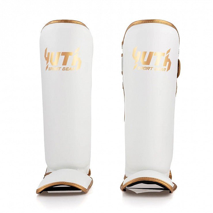 Yuth Shinguards - Gold Line white /gold - FightstorePro