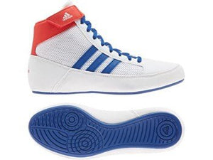 Adidas Havoc K Wrestling Boot White/Blue/Red - FightstorePro