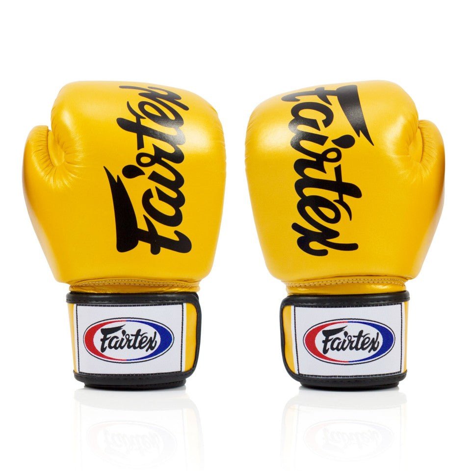 BGV19 Fairtex Gold Deluxe Tight-Fit Gloves - FightstorePro