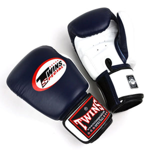 BGVL3-2T Twins 2-Tone Navy-White Boxing Gloves - FightstorePro