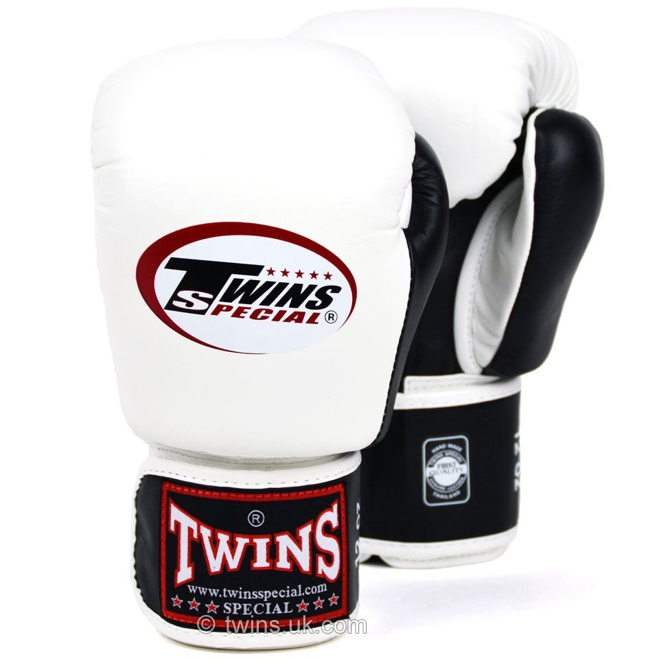 BGVL3-2T Twins 2-Tone White-Black Boxing Gloves - FightstorePro